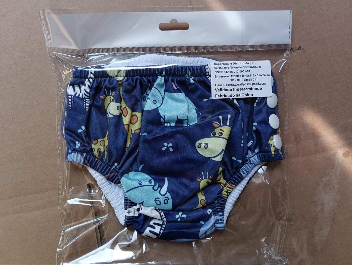 Fralda Sunga para Bebê Piscina Reutilizável Impermeável - Sunga Calcinha Biquini Natação Infantil Ecológica (Animais, Grande) - Imagem 6
