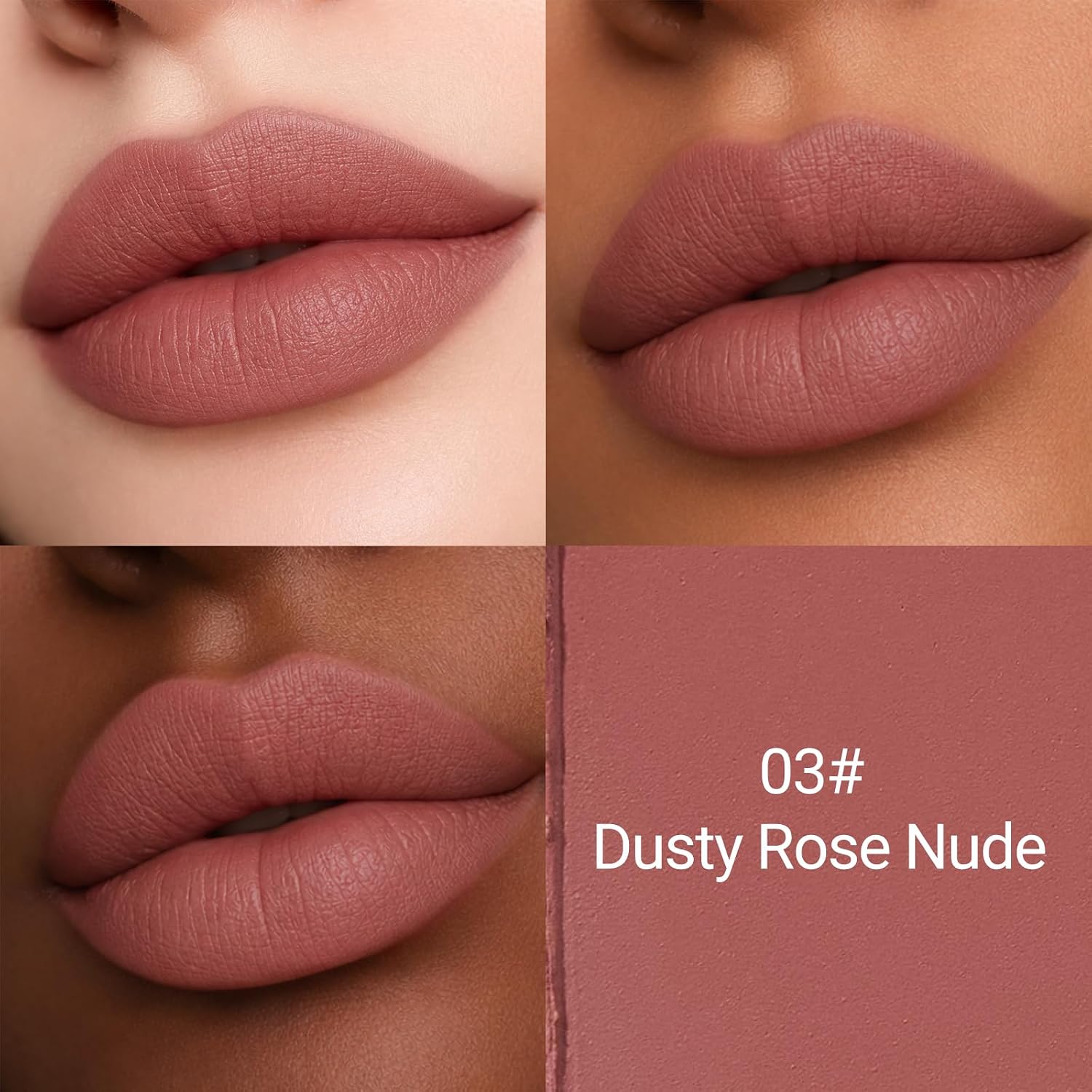 Erinde Delineador labial fosco para mulheres, lápis de delineador labial natural nude, batom neutro, lipliner à prova d'água de longa duração, vegano e livre de crueldade, E03 Dusty Rose Nude - Imagem 2