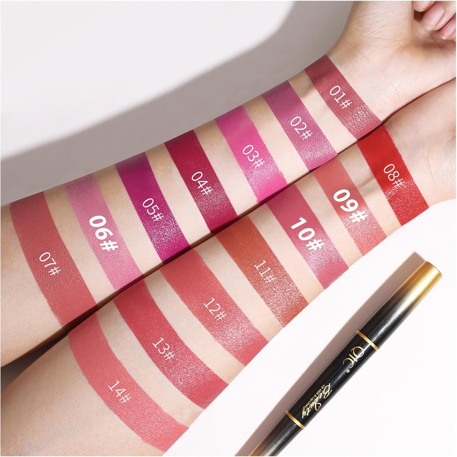 Delineador labial e batom de toranja para mulheres, batom 2 em 1 de longa duração com delineador labial, lápis lipliner, batom impermeável 24 horas com delineador labial - Imagem 7