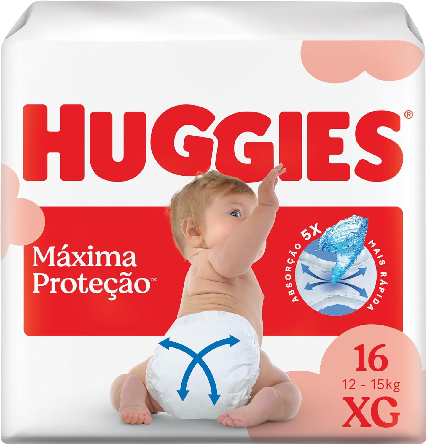 Fralda Descartável Huggies Máxima Proteção Tamanho XG 16 unidades – Nova fralda Supreme Care aberta com tecnologia Xtra-Flex, canais em X que se adaptam aos movimentos e máxima proteção sem fralda caída (embalagem pode variar)