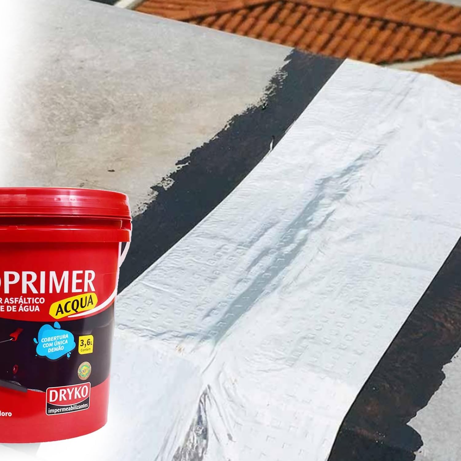 Primer Acqua Dryko Asfáltico Base D'Água para Manta Asfáltica - Galão 3,600 litros - Imagem 4