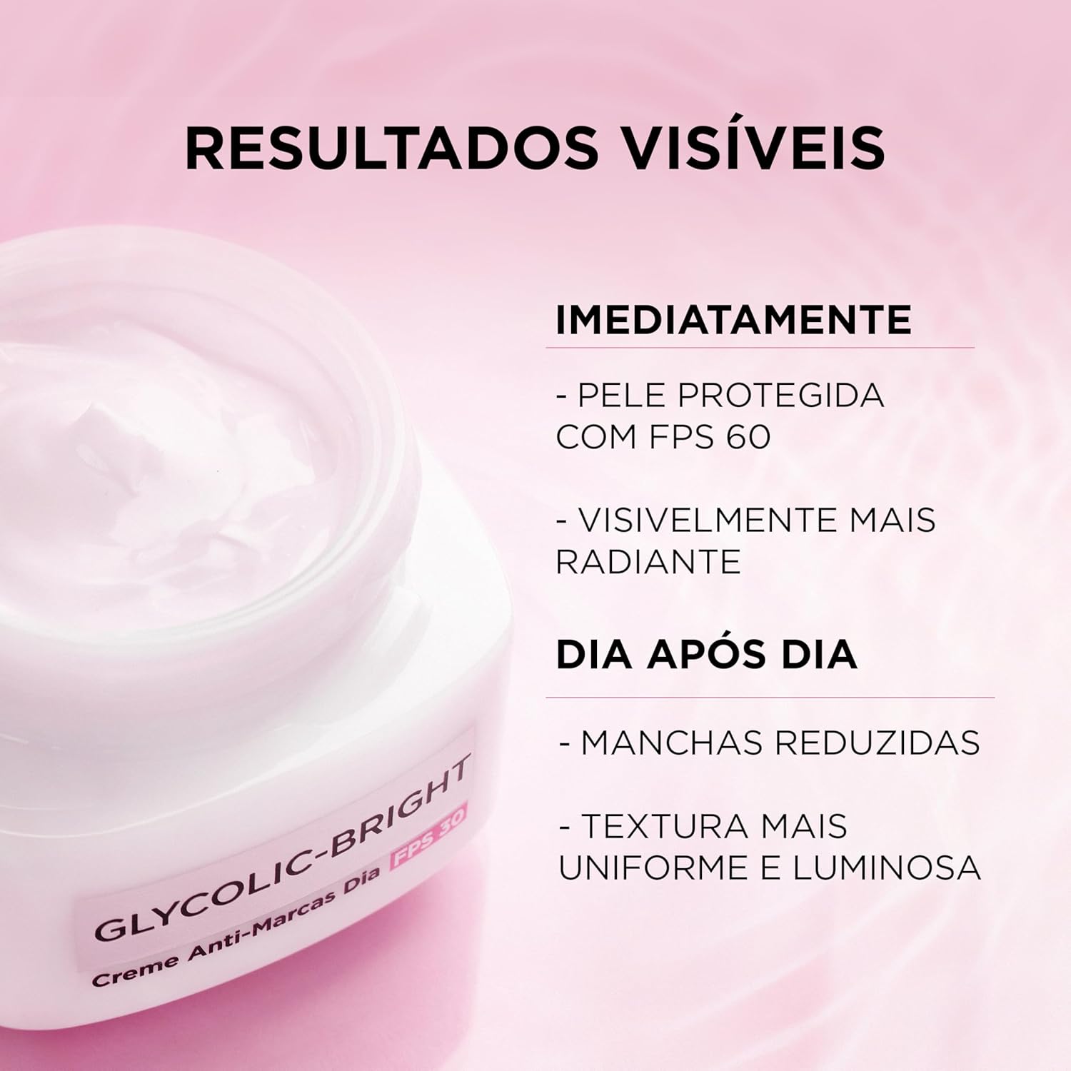 L'Oréal Paris Glycolic-Bright, Creme Anti-Marcas Dia FPS 30 com Ácido Glicólico e Niacinamida para Redução de Manchas e Uniformização da Pele, 49g - Imagem 3