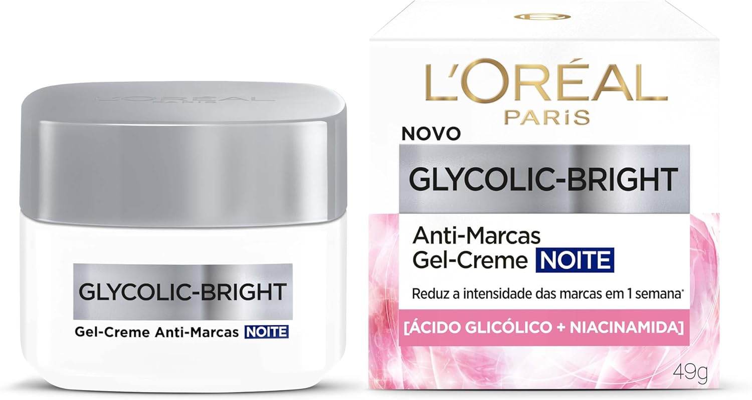 L'Oréal Paris Glycolic-Bright Creme Noturno Anti-Marcas, 49g.