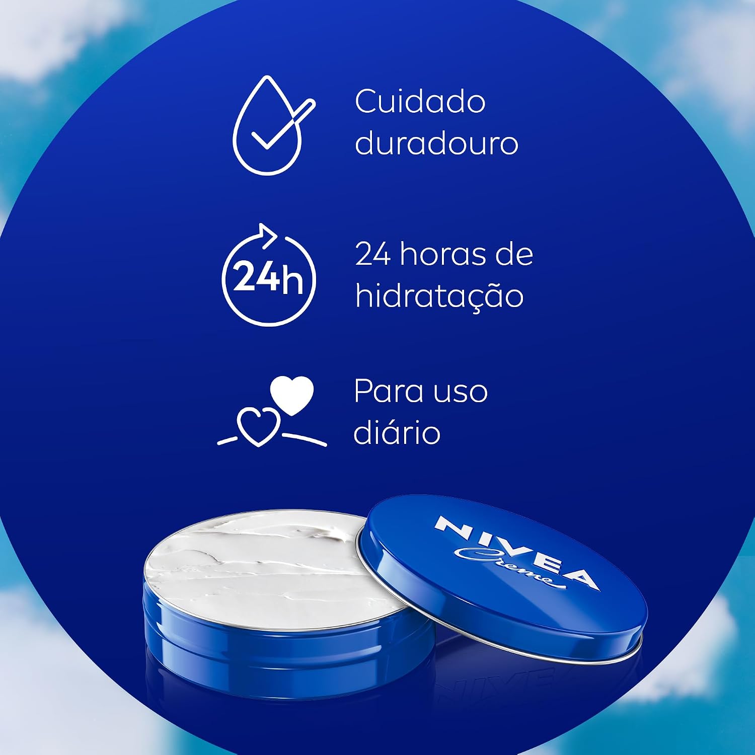 NIVEA Creme Hidratante Lata 145g, Hidratação Profunda 24h, Corporal, Uso Diário, Multibenefícios, Todas as Peles - Imagem 6