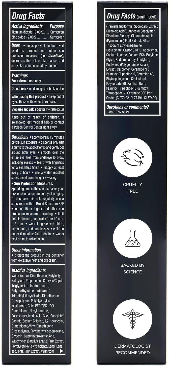 DRMTLGY Corretor De Olhos Luminoso Fps 41, Corretor De Cor Para Olheiras, Creme Antienvelhecimento Com Cor Para Os Olhos, Sérum Hidratante Para Os Olhos Com Subtom Pêssego, Elegível Para Fsa/Hsa, Br - Imagem 13