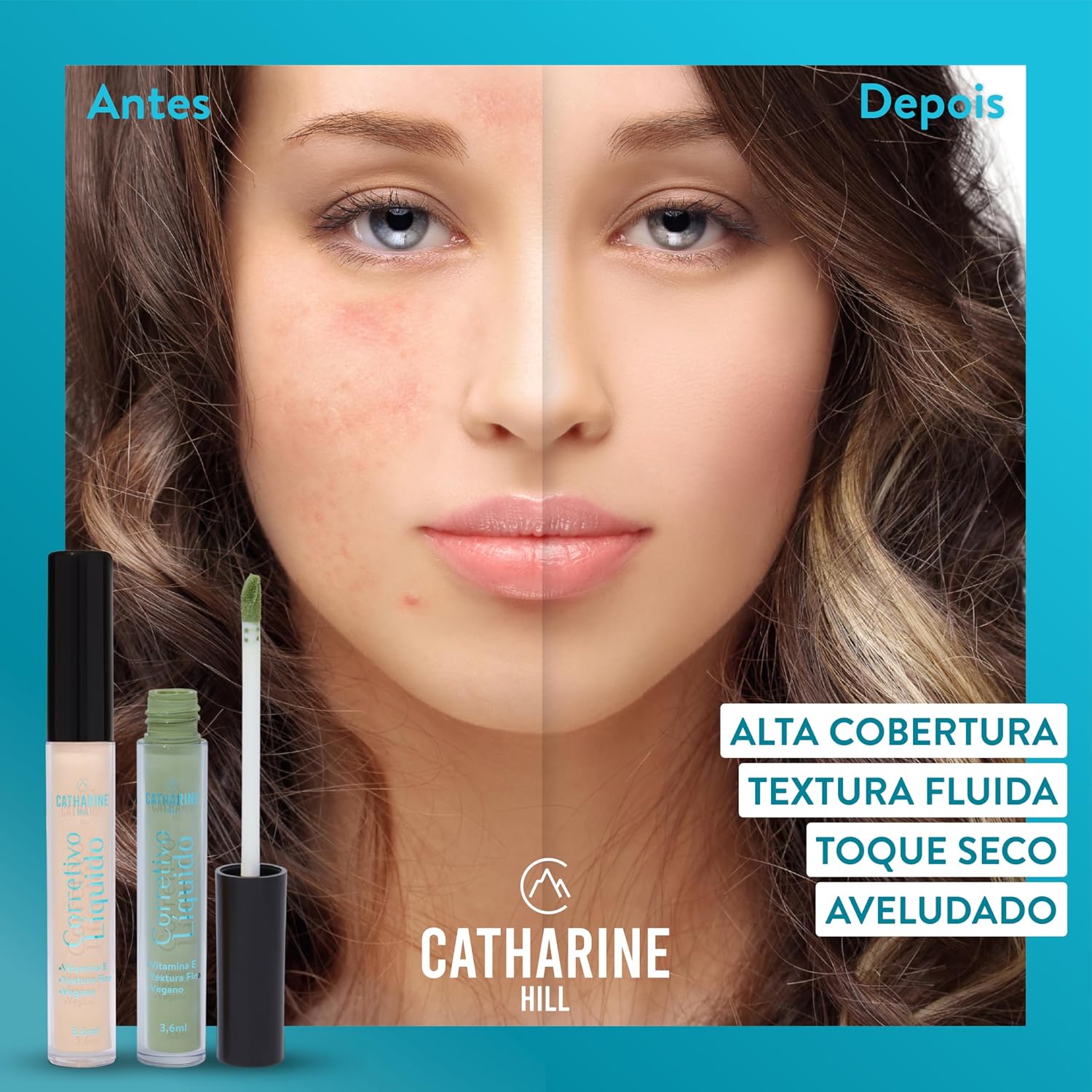 Catharine Hill Fluid Concealer Corretivo Líquido 1026/8 Yellow 3,6ml Média Cobertura Toque Seco Aveludado Vegano Cruelty Free - Imagem 8