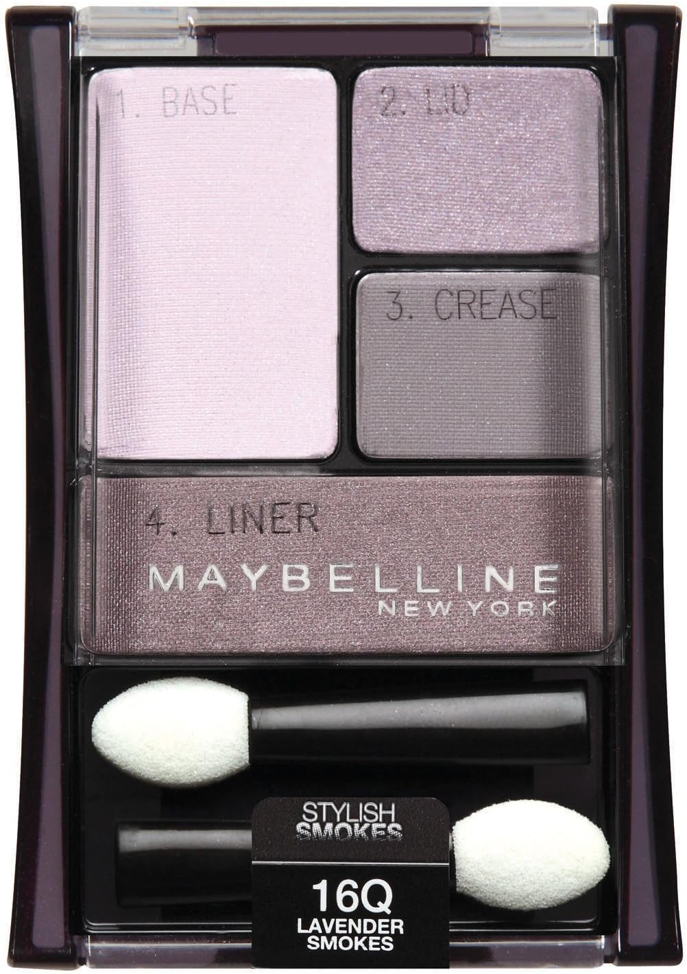 Maybelline New York Expert Wear Eyeshadow Quads, 16q Lavender Smokes Stylish Smokes, 0.17 Ounce