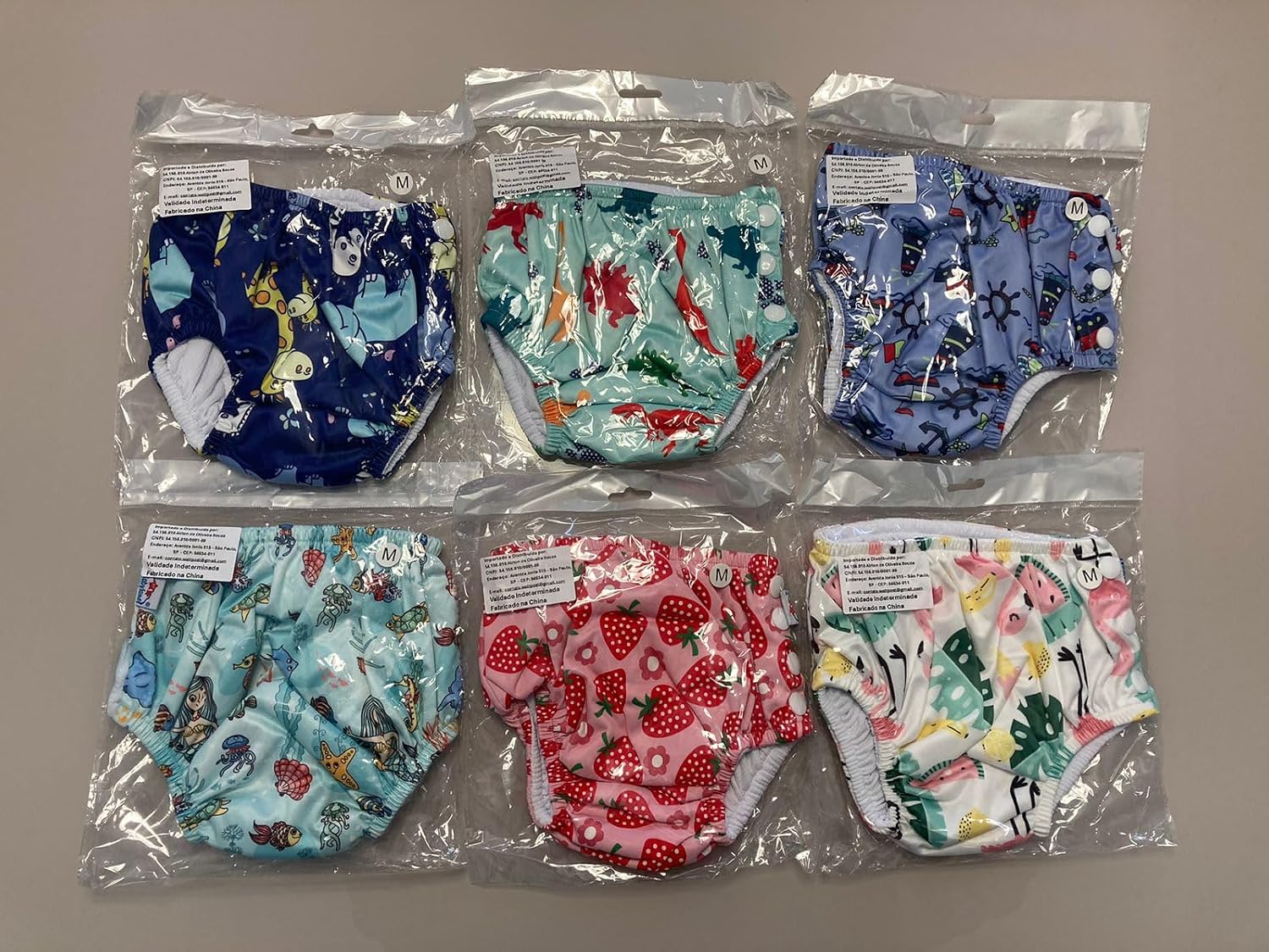 Fralda Sunga para Bebê Piscina Reutilizável Impermeável - Sunga Calcinha Biquini Natação Infantil Ecológica (Animais, Grande) - Imagem 8