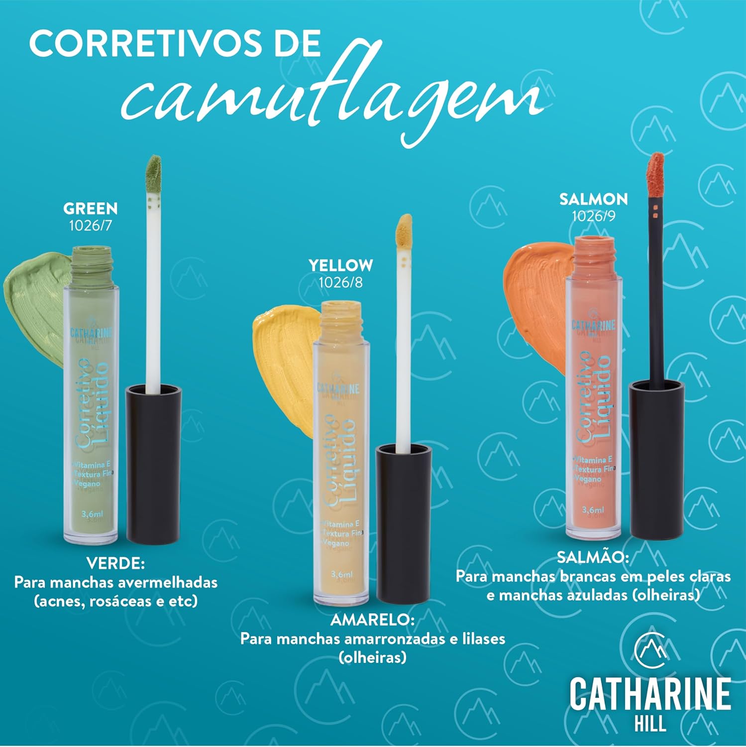 Catharine Hill Fluid Concealer Corretivo Líquido 1026/8 Yellow 3,6ml Média Cobertura Toque Seco Aveludado Vegano Cruelty Free - Imagem 9