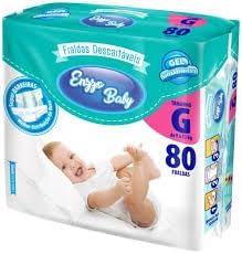 Fralda Descartável Infantil Bebê Pacote Hiper Enzzo Baby (G: 80 Fraldas)