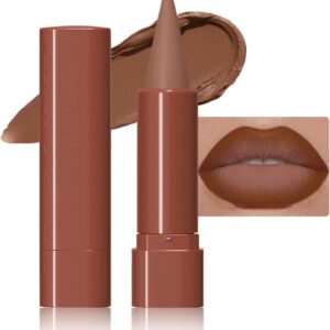 Lápis delineador labial fosco gradiente marrom quente, delineador labial com efeito ombré, para mulheres, lápis de batom à prova d'água de longa duração, à prova de manchas, 01#