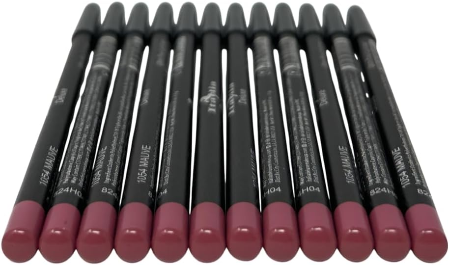 12 peças Italia-Deluxe delineador labial ultrafino, cremoso, de longa duração, lápis altamente pigmentado (1054 malva)