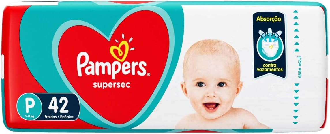 Fralda Descartável Infantil Pampers Supersec P Pacote 42 Unidades
