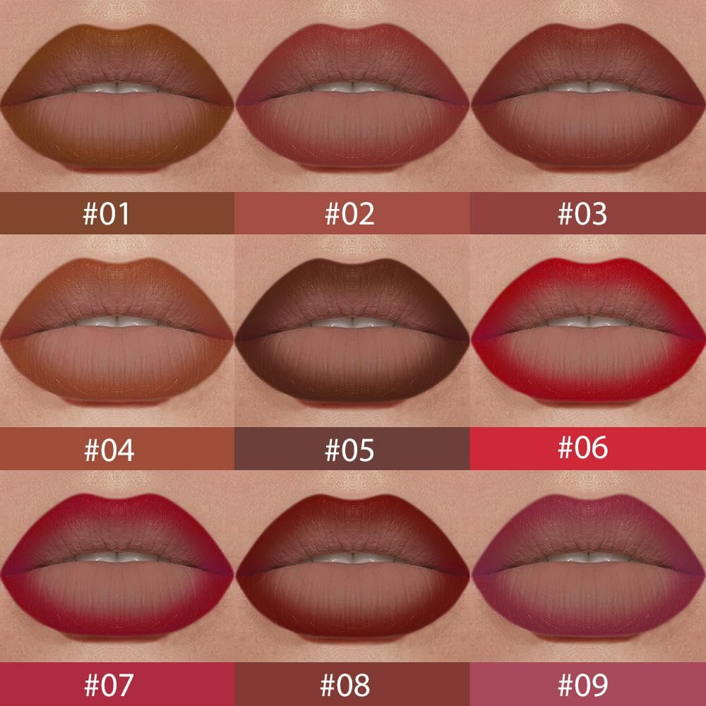 Lápis delineador labial fosco gradiente marrom quente, delineador labial com efeito ombré, para mulheres, lápis de batom à prova d'água de longa duração, à prova de manchas, 01# - Imagem 4