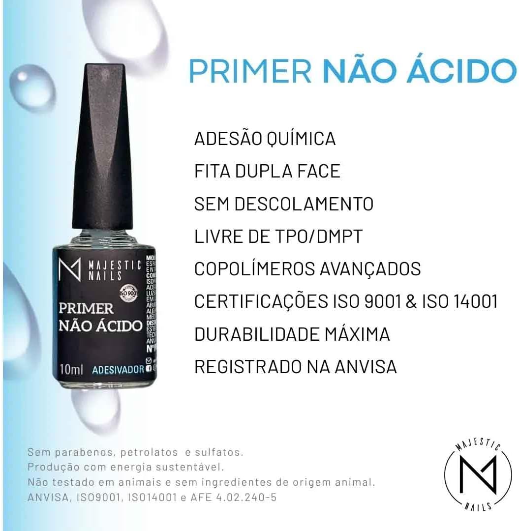 Primer Sem Ácido 10ml Para Gel Fibra E Polygel 10ml Majestic Nails - Imagem 2