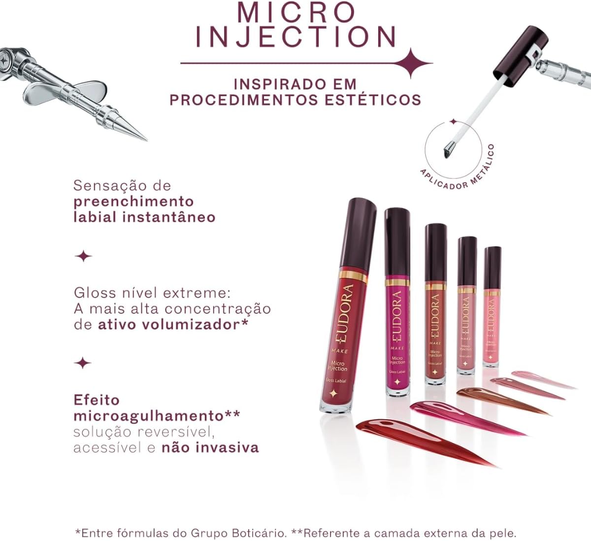 Eudora Make Gloss Labial Micro Injection Cherry 5,2ml - Imagem 2