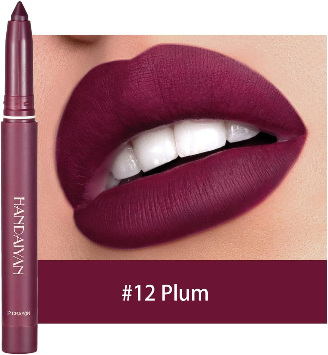 Conjunto de lápis labial de 6 cores à prova d'água delineador de lábios mate caneta batom - Imagem 7