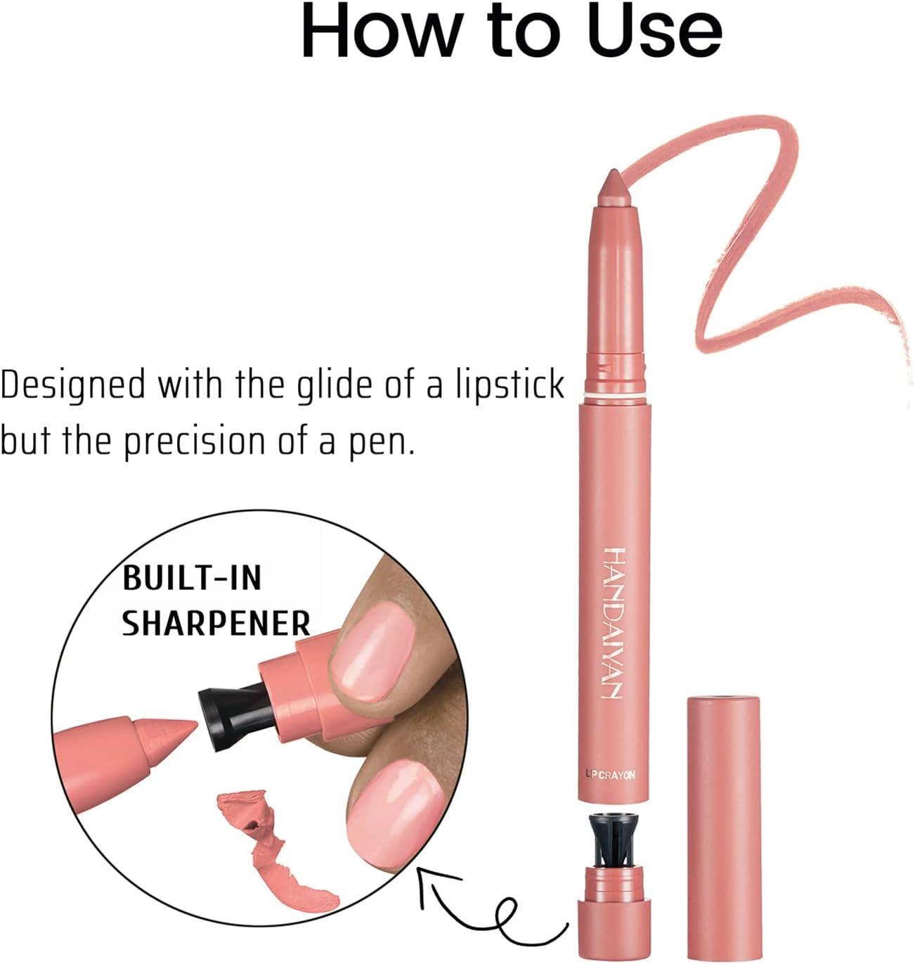 Conjunto de lápis labial de 6 cores à prova d'água delineador de lábios mate caneta batom - Imagem 4