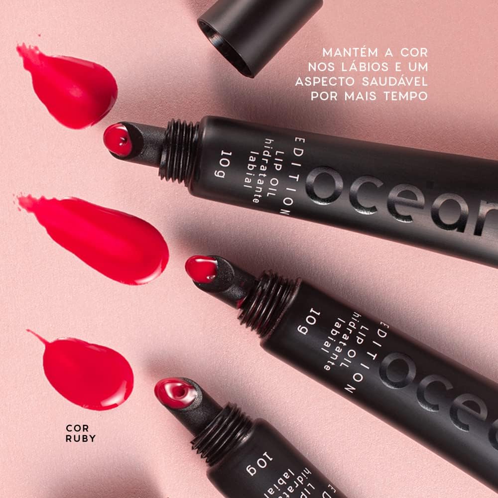 Océane Hidratante Labial Vermelho - Lip Oil Ruby Océane Edition 10G - Imagem 5