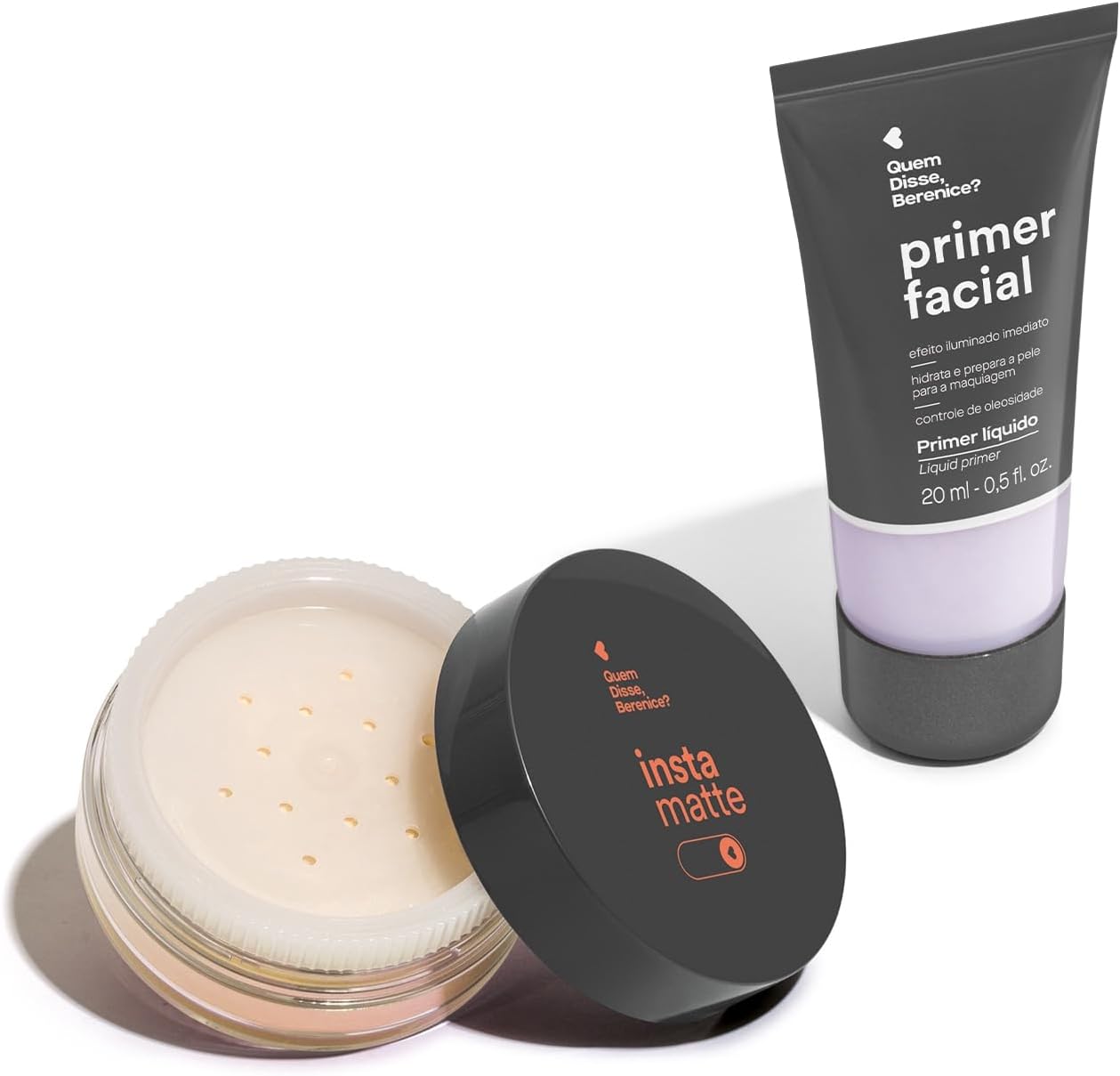 Combo Primer Facial Líquido 20ml + Pó Facial Solto Translúcido Amarelê Instamatte 10g