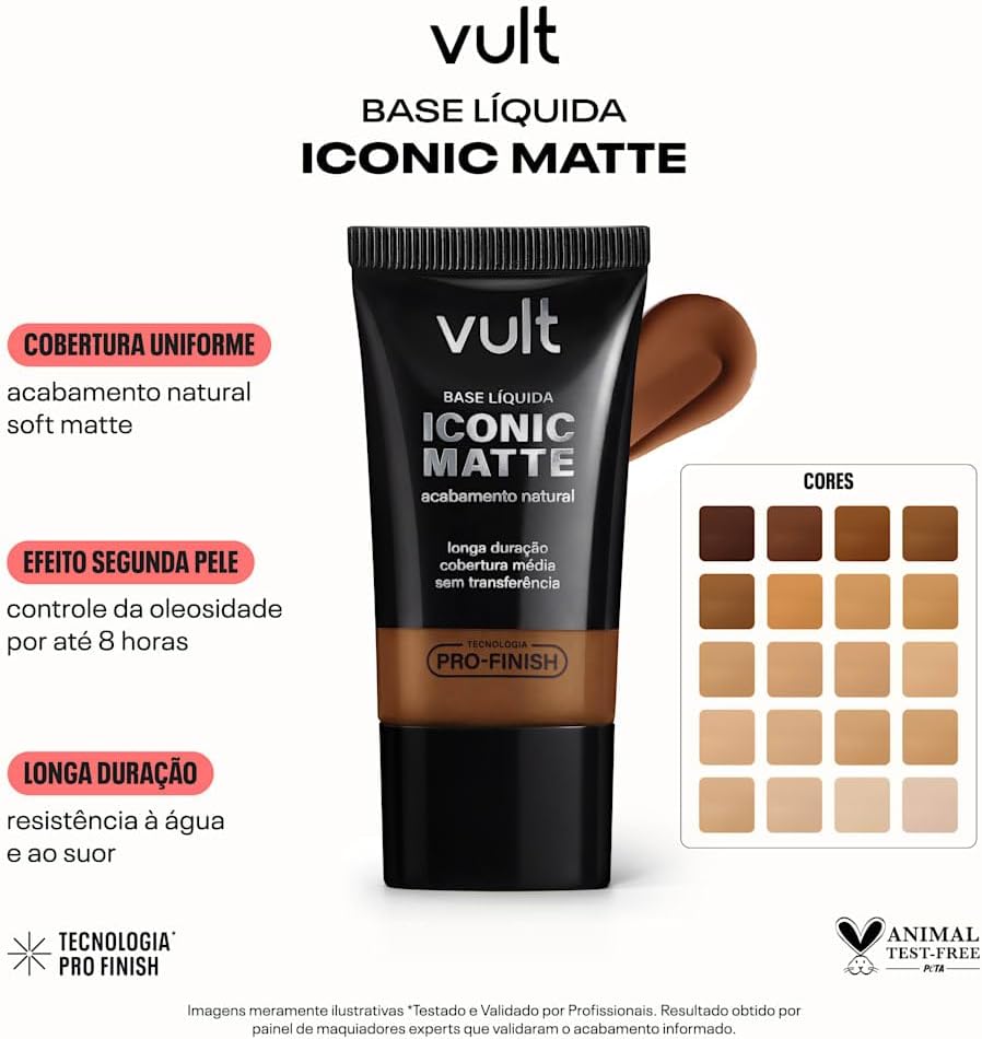 Vult Base Líquida Iconic Matte Cor 110F 26g - Imagem 2