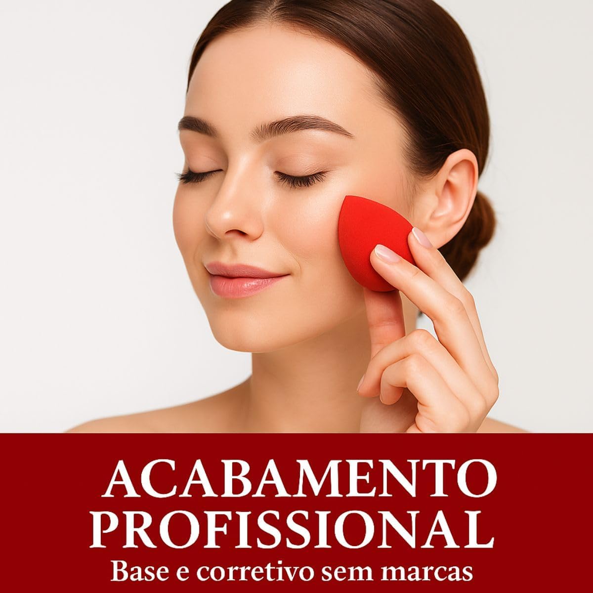 Kit Completo Maquiagem Premium com Esponjas Gota Cogumelo Puffs Aveludados Pincel Kabuki Profissional Estojo Organizador - Imagem 3
