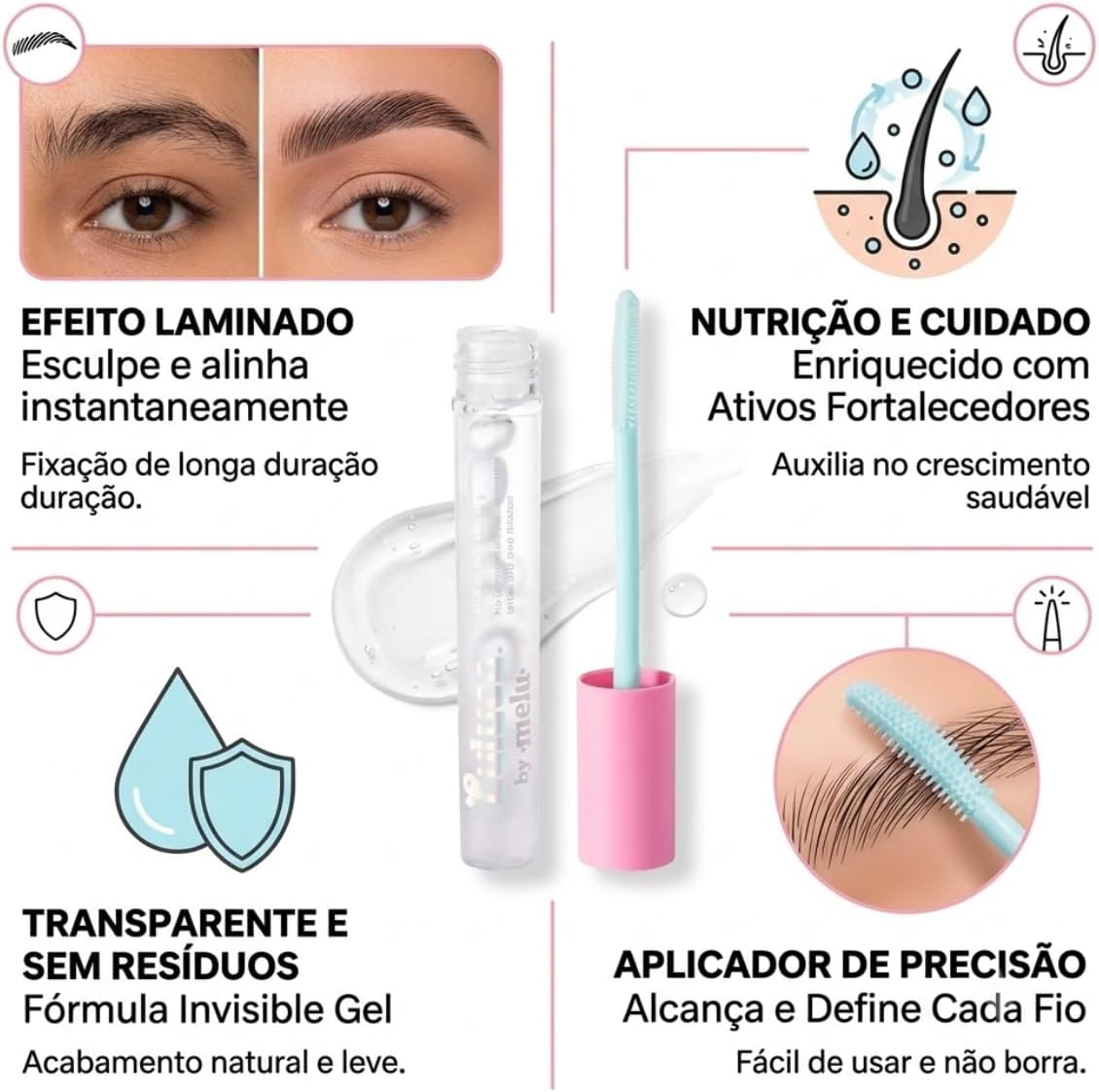 MÁSCARA DE CÍLIOS E SOBRANCELHAS INCOLOR BROW IT UP LULUCA RUBY ROSE - Imagem 2