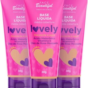 Base Líquida Lovely Média Cobertura 30g Face Beautiful