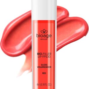 Bioage Gloss Labial Bio-Filler Lip FPS 30 Cor Red com Nutrição Biotecnológica e Efeito Volumizador