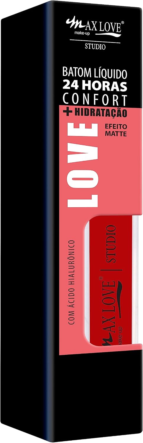 Batom Líquido 24H Confort Max Love - Cor 752 - Longa Duração e Pigmentação Intensa - Secagem Rápida Matte