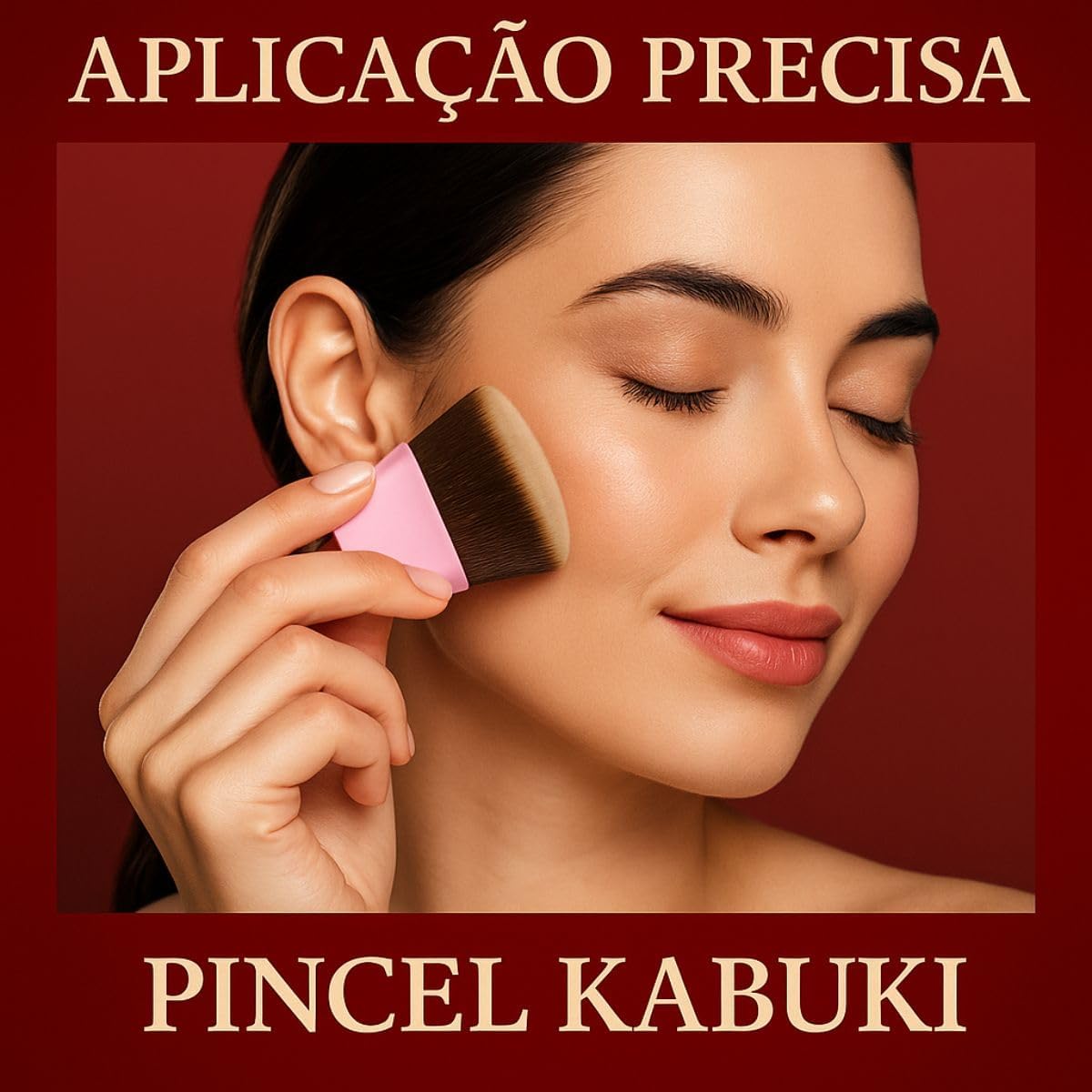 Kit Completo Maquiagem Premium com Esponjas Gota Cogumelo Puffs Aveludados Pincel Kabuki Profissional Estojo Organizador - Imagem 2