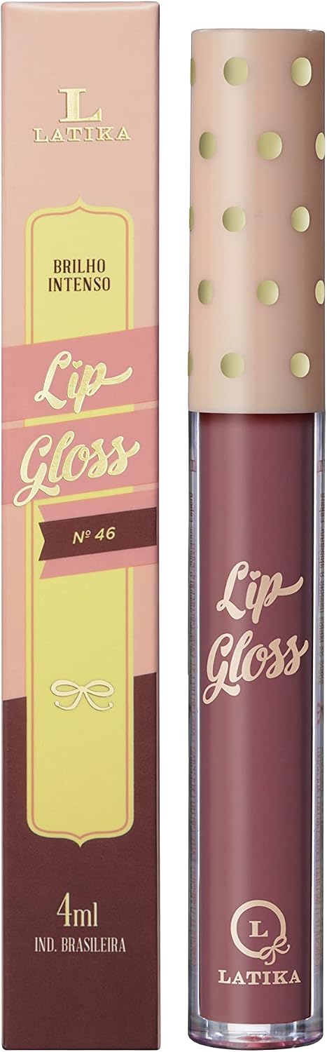 Latika Lip Gloss n° 46 brilho labial nude marrom hidratante e pigmentado - 4ml - Imagem 2