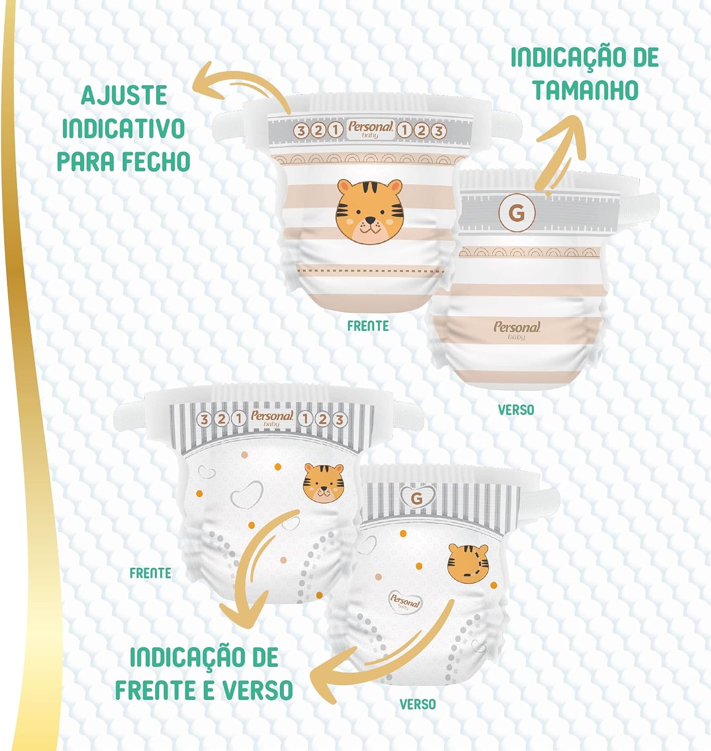 Personal Fralda Baby Premium Protection G, 56 Unidades - Imagem 4
