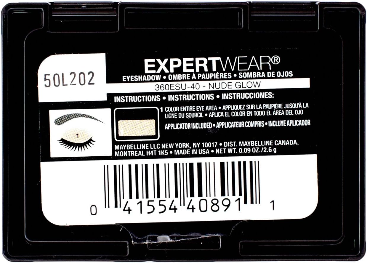 Maybelline New York Expert Wear Eyeshadow, Nude Glow, Singles, 0.09 Ounce - Imagem 2