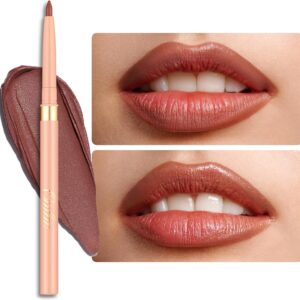 Oulac Lápis delineador labial marrom, giz de cera lipliner retrátil à prova d'água, suave, de longa duração e à prova d'água, contorno de seus lábios, beleza vegana, 06 Body Talk