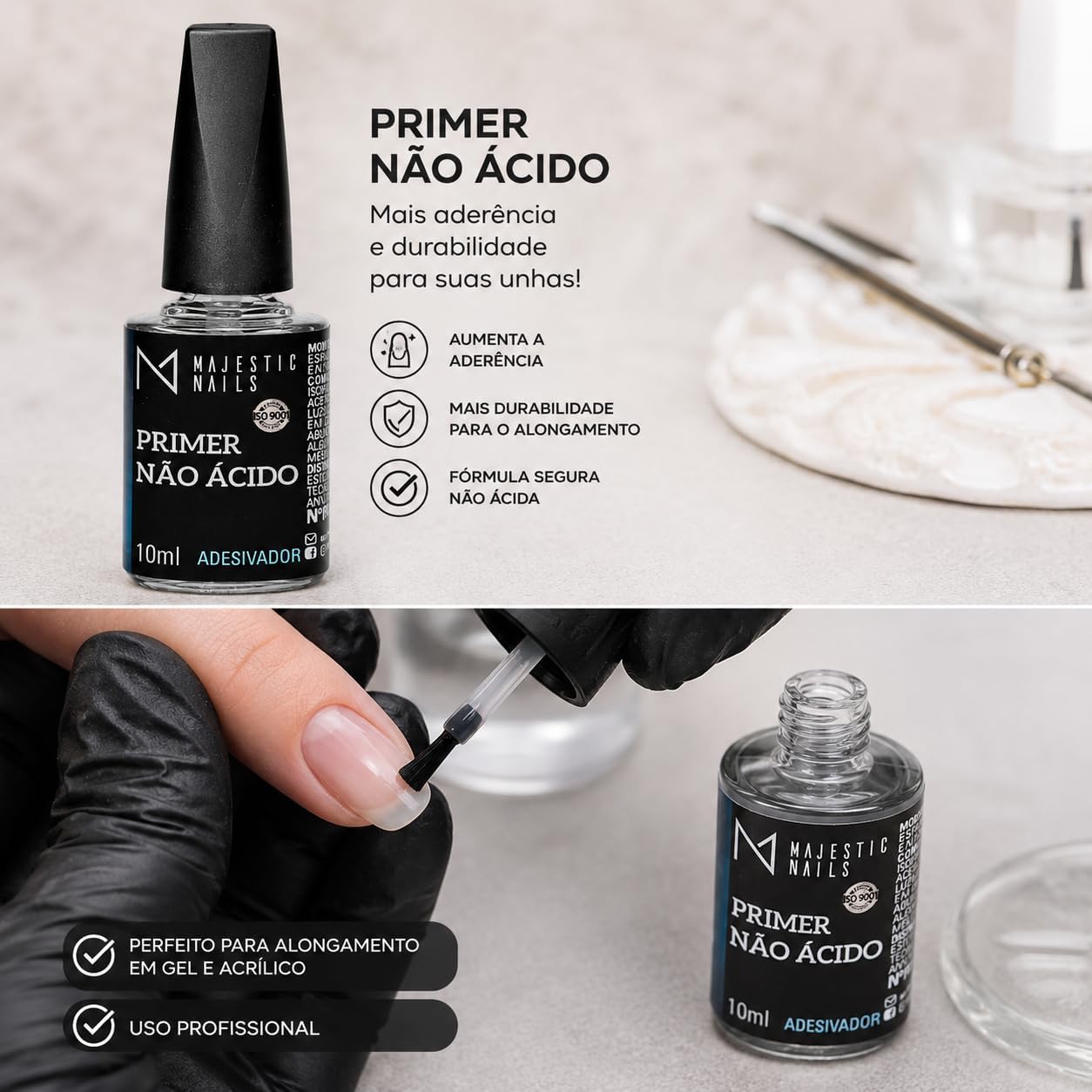 Primer Sem Ácido 10ml Para Gel Fibra E Polygel 10ml Majestic Nails - Imagem 4