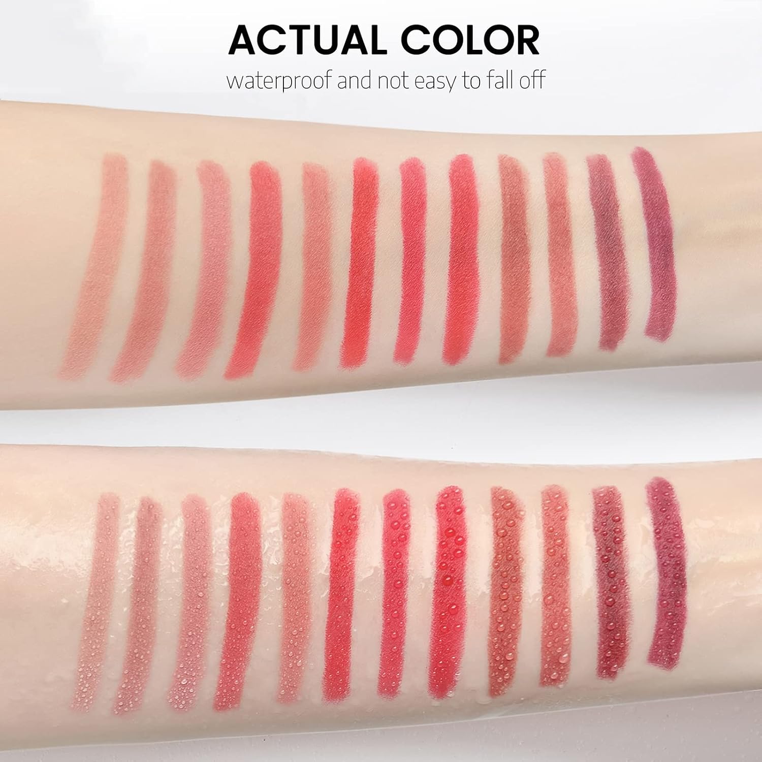 Conjunto de lápis labial de 6 cores à prova d'água delineador de lábios mate caneta batom - Imagem 3