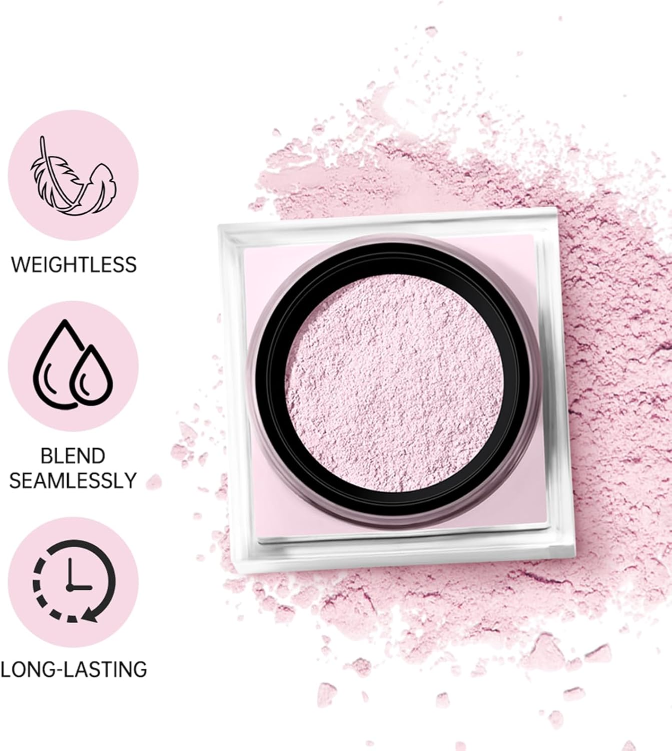 Corlo Pó fixador, fermento em pó solto, acabamento fosco natural controle de óleo (rosa, 20 g) - Imagem 7