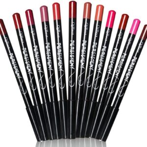 Lápis delineador labial fosco 12 peças/lote conjunto de lipliner impermeável de longa duração de 12 cores