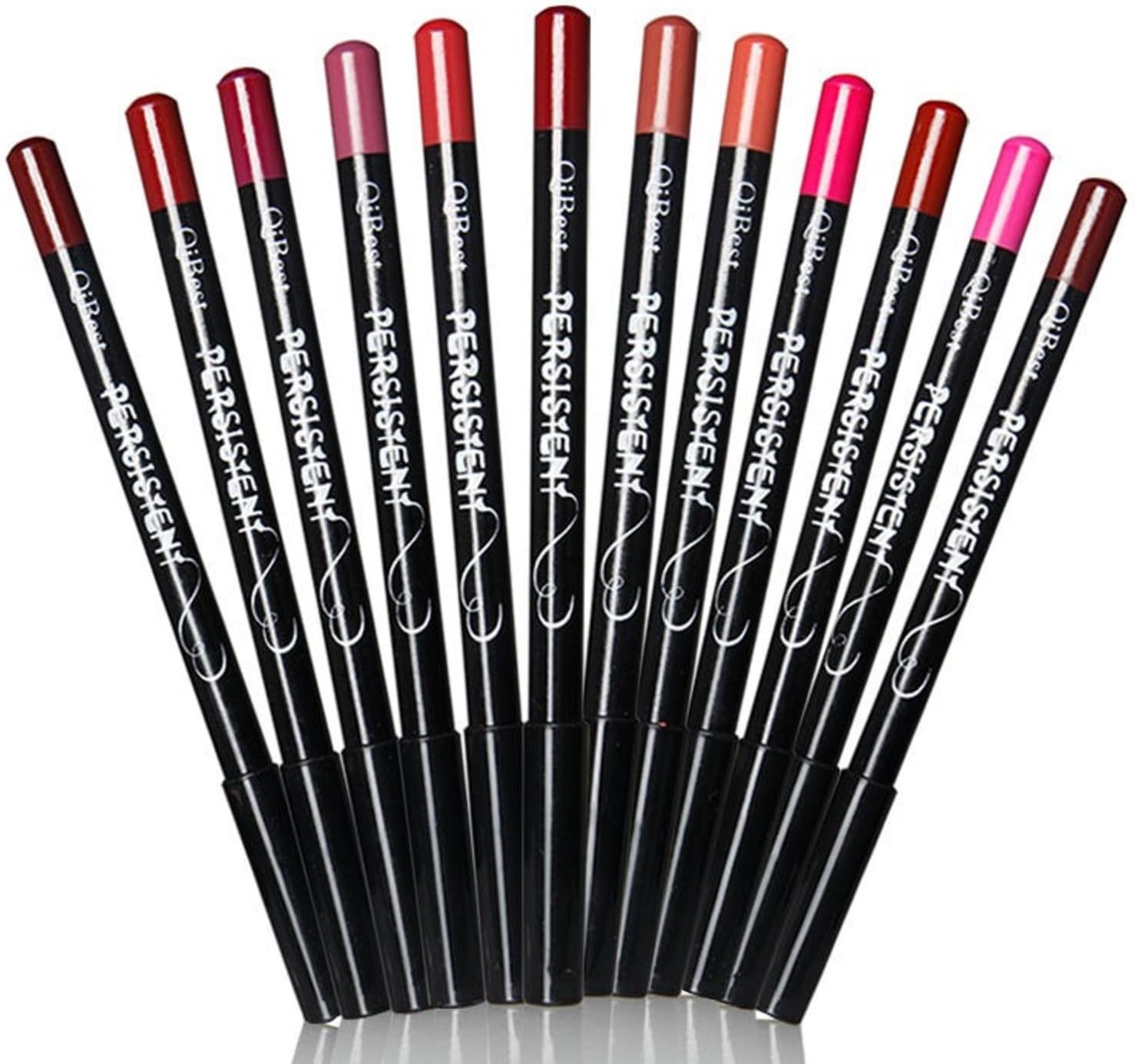 Lápis delineador labial fosco 12 peças/lote conjunto de lipliner impermeável de longa duração de 12 cores