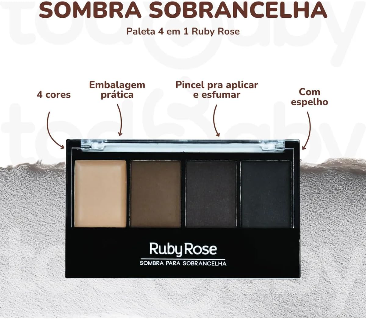 Sombra De Sobrancelhas + Gel Fixador Brow Rise - Imagem 3