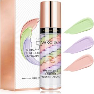 Primer Corretor De Cor, Protetor Solar Facial Com Cor, Corretor De Cor 3 Em 1, Resistente Ao Suor E Controle De Oleosidade, Iluminador, Base De Maquiagem Bloqueador Solar Facial Con Color