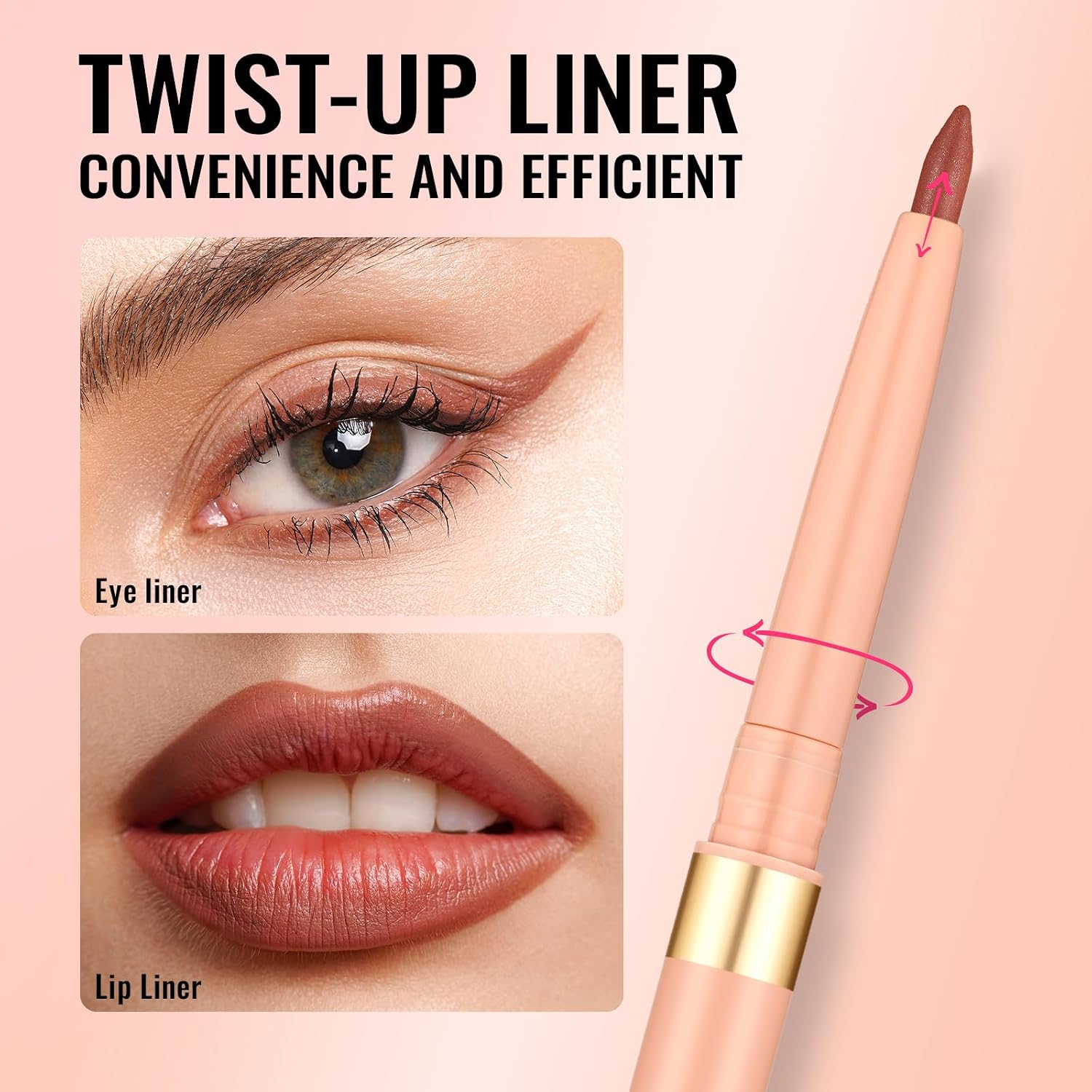Oulac Lápis delineador labial marrom, giz de cera lipliner retrátil à prova d'água, suave, de longa duração e à prova d'água, contorno de seus lábios, beleza vegana, 06 Body Talk - Imagem 9