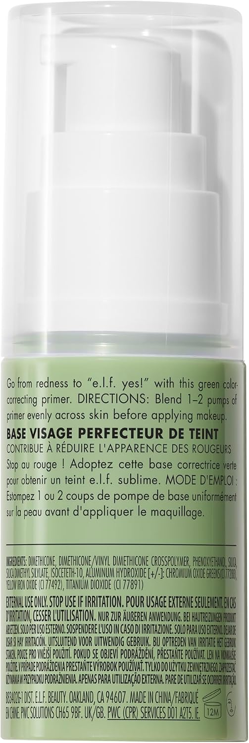 Tone Adjusting Face Primer -Neutralizing Green by e.l.f. for Women - 0.47 oz Primer - Imagem 7