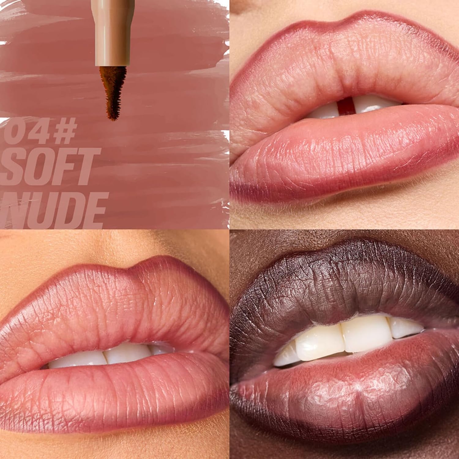 Lápis de contorno labial fosco, uso para linhas nítidas e contorno labial vibrante, maquiagem profissional, aparência longa, lápis de contorno de - Imagem 2