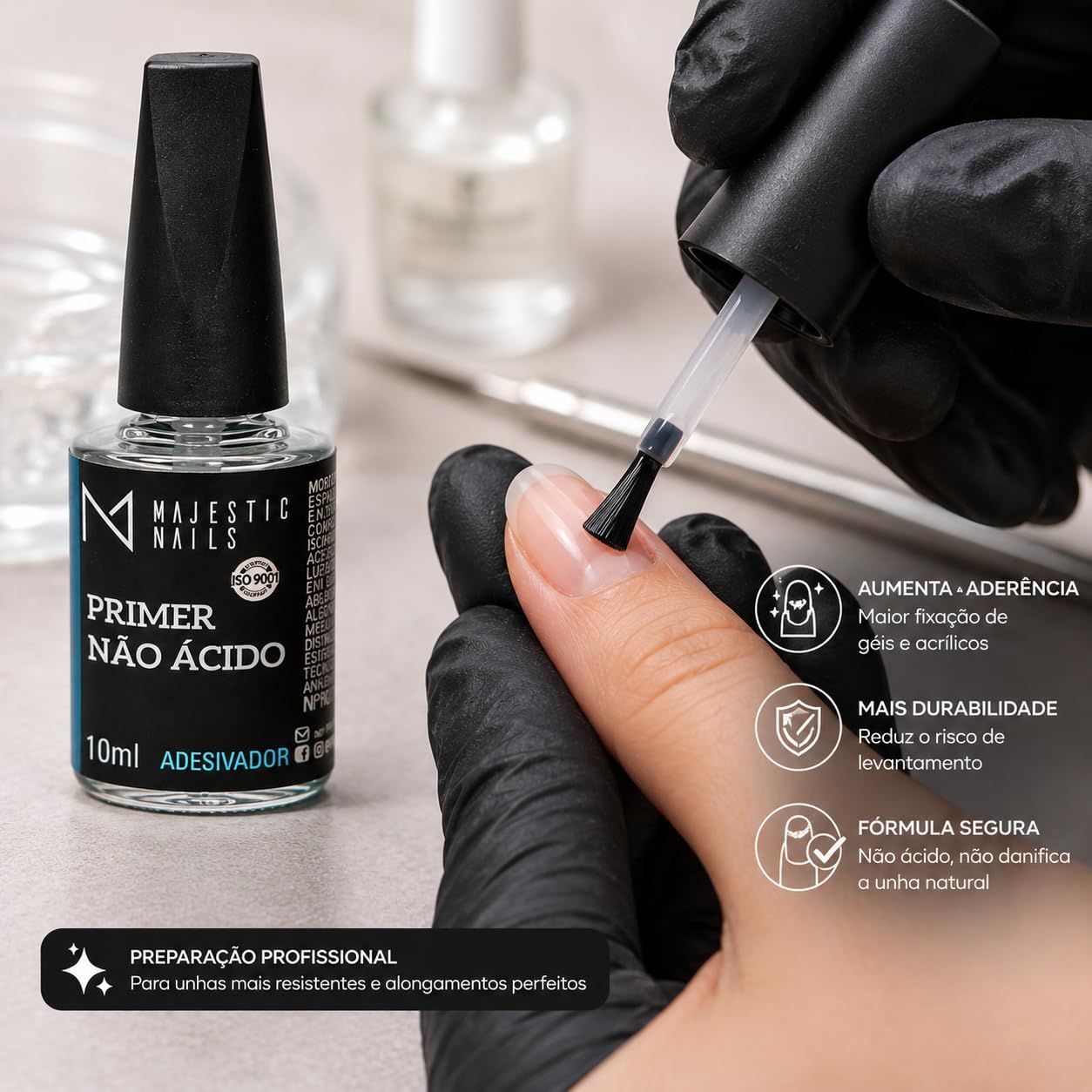 Primer Sem Ácido 10ml Para Gel Fibra E Polygel 10ml Majestic Nails - Imagem 5