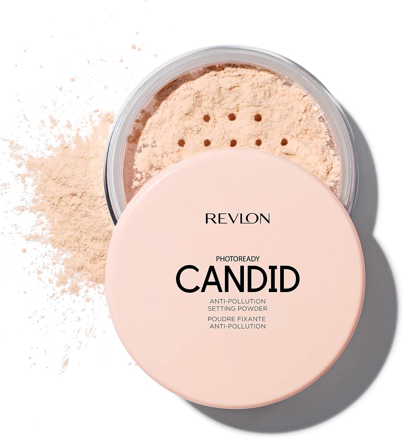 Revlon Pó fixador, maquiagem facial desfocada PhotoReady Candid, antipoluição, leve e respirável, alto pigmento, acabamento natural, 001 universal translúcido, 14,2 g