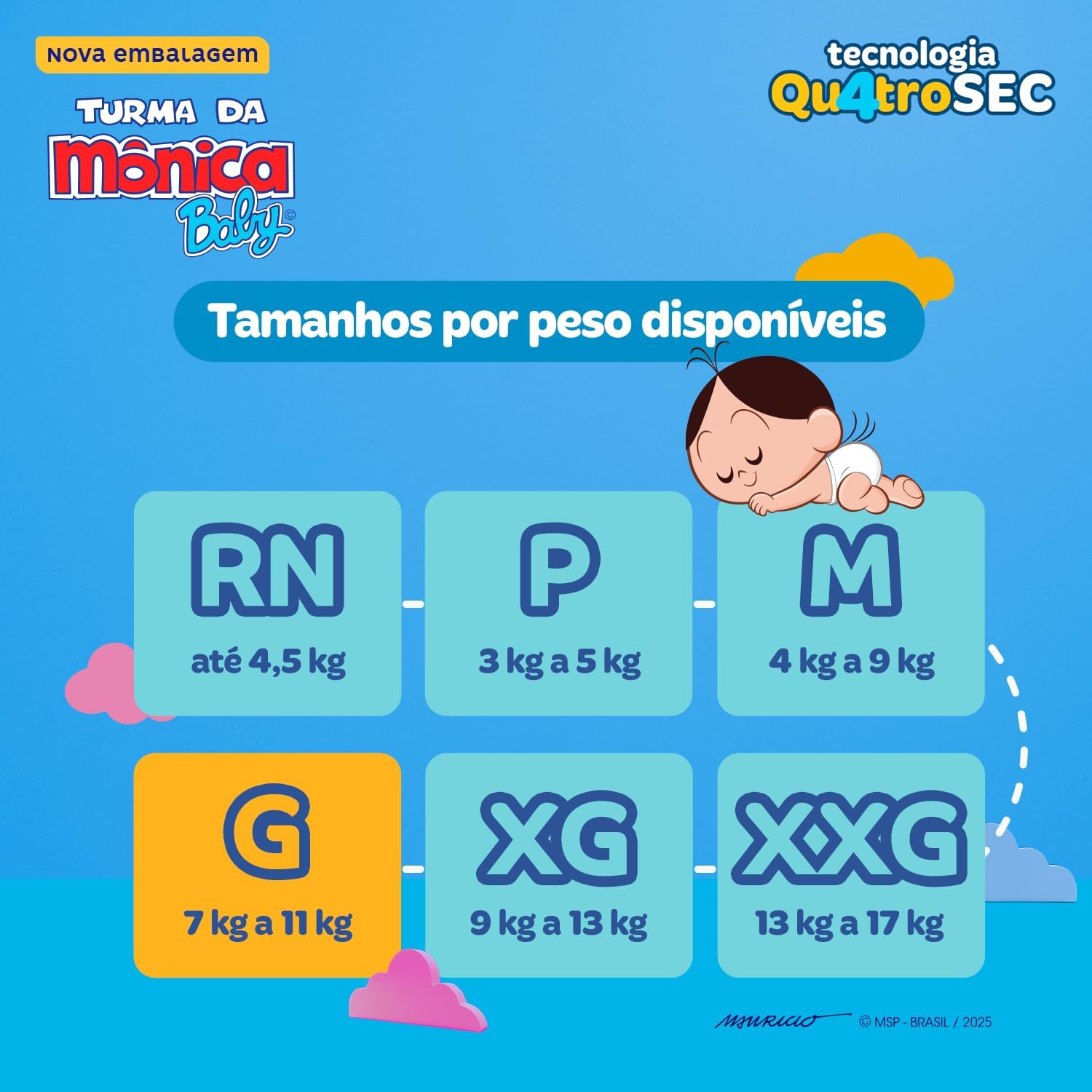 Fralda Turma da Monica Baby Giga G 68 Unidades - Imagem 5