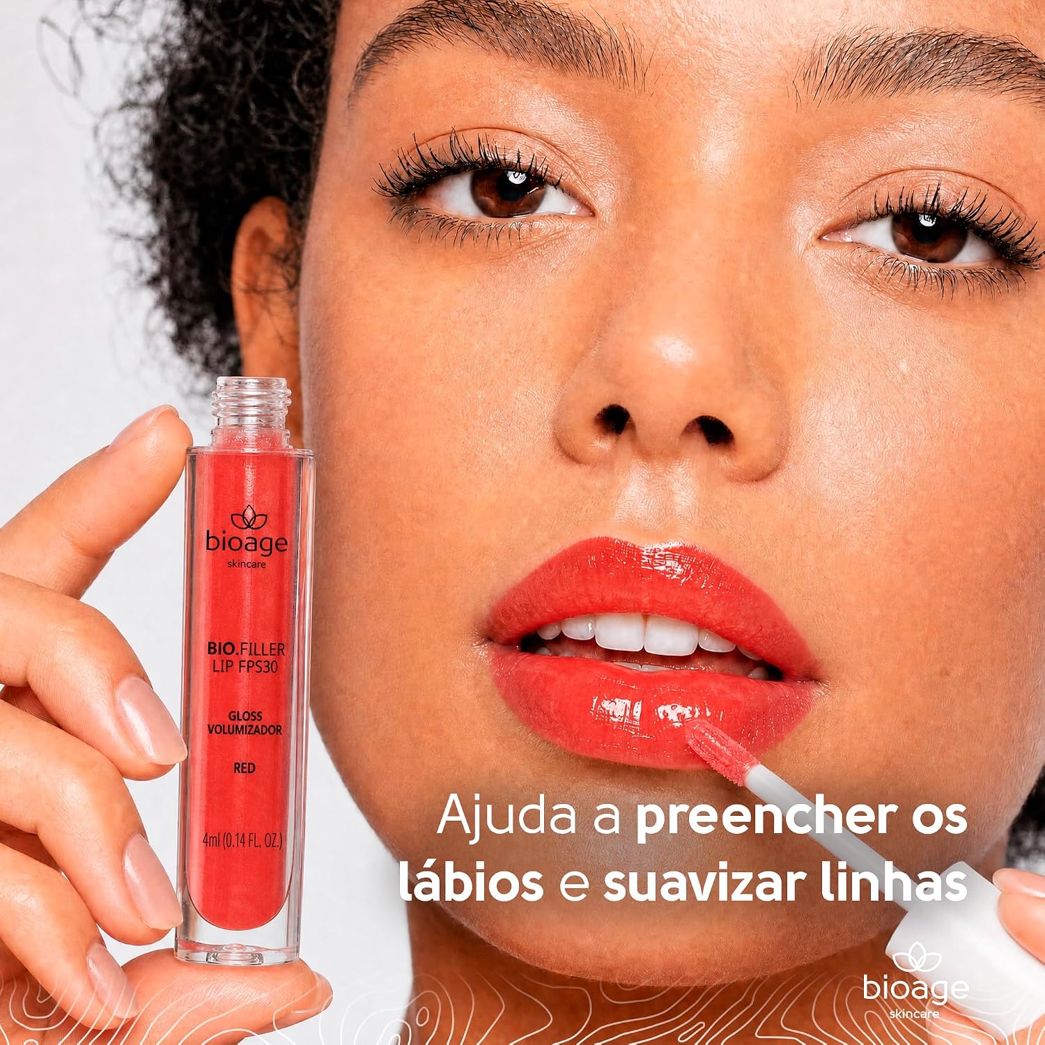 Bioage Gloss Labial Bio-Filler Lip FPS 30 Cor Red com Nutrição Biotecnológica e Efeito Volumizador - Imagem 2