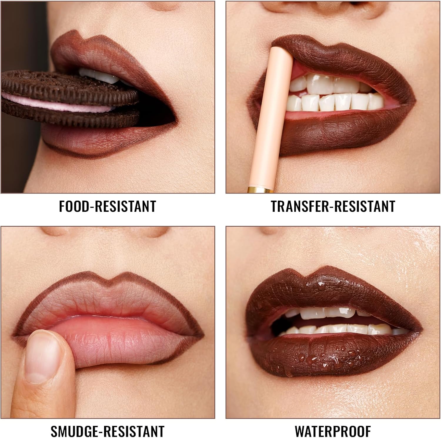 Oulac Lápis delineador labial marrom, giz de cera lipliner retrátil à prova d'água, suave, de longa duração e à prova d'água, contorno de seus lábios, beleza vegana, 06 Body Talk - Imagem 4